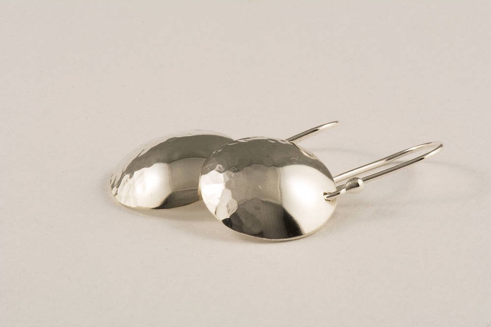 In my #etsy shop: Textured Domed Sterling Silver Disk Earrings etsy.me/2VKZWGt #jewelry #earrings #silver #earwire #boho #gypsy #elegantjewelry #handmade #artisanjewelry