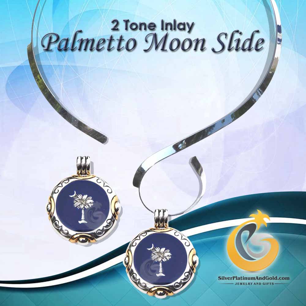SPandGdotCom's tweet photo. Silver Inlay South Carolina Palmetto Moon Pendant with Adustable "S" Choker
#palmettostate #palmettomoon #clemson #palmetto #SC #southcarolina #charleston #charlestonjewelry #charlestoncitymarket #southcarolinajewelry
#palmtree #jewelry #fashionjewelry https://t.co/1JvGQQLxtQ