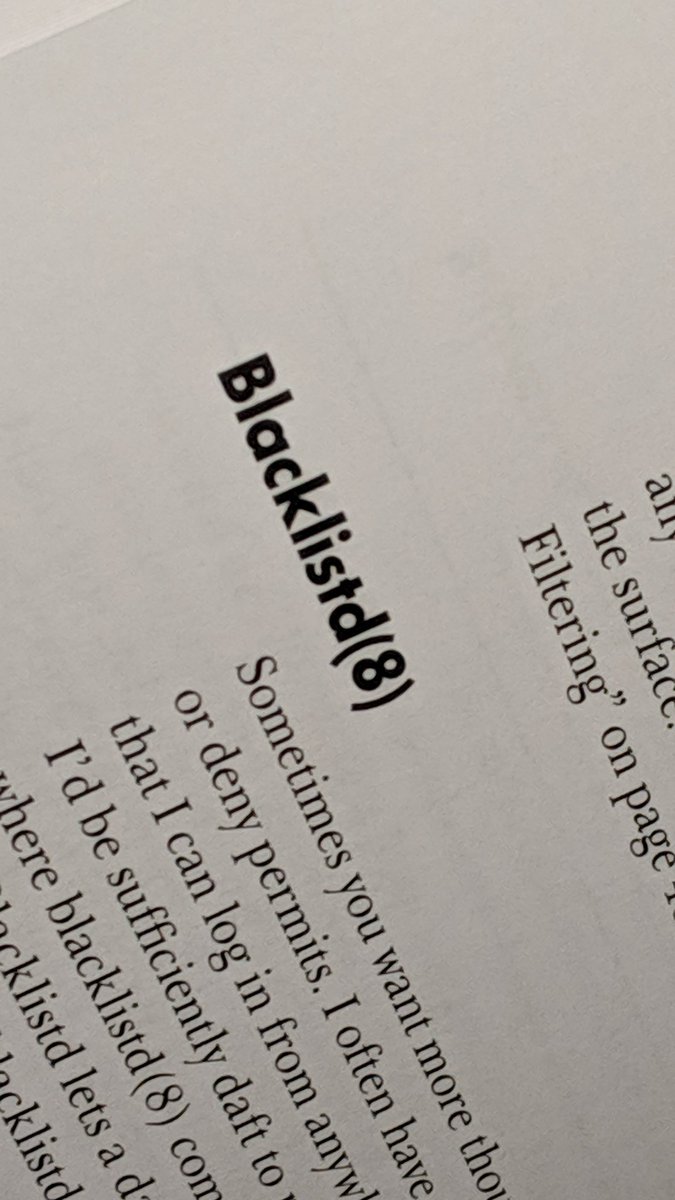 possnfiffer's tweet photo. Day 10: #100daysofcode progress: Decided to read #AF3E section on blacklistd(8) after launching my Python web app and seeing all the login attempts. https://t.co/meipd9btIT