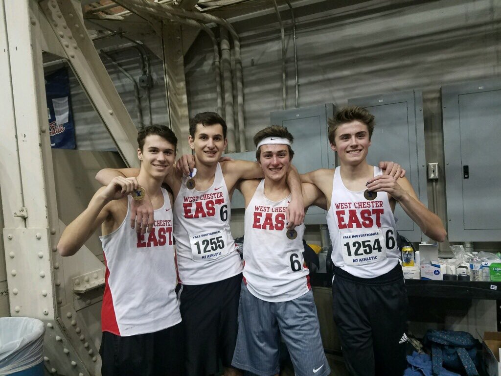WCEVikings's tweet photo. Yale University results of day 1. Boys DMR won the Over 600 section 10:40.50. Qualify for states &amp; has PA #1 time. Girls DMR won the Over 600 section 12:33.78. Qualify for states and has PA #2 time. @WCE_Students https://t.co/dnHQ8Ub5ao