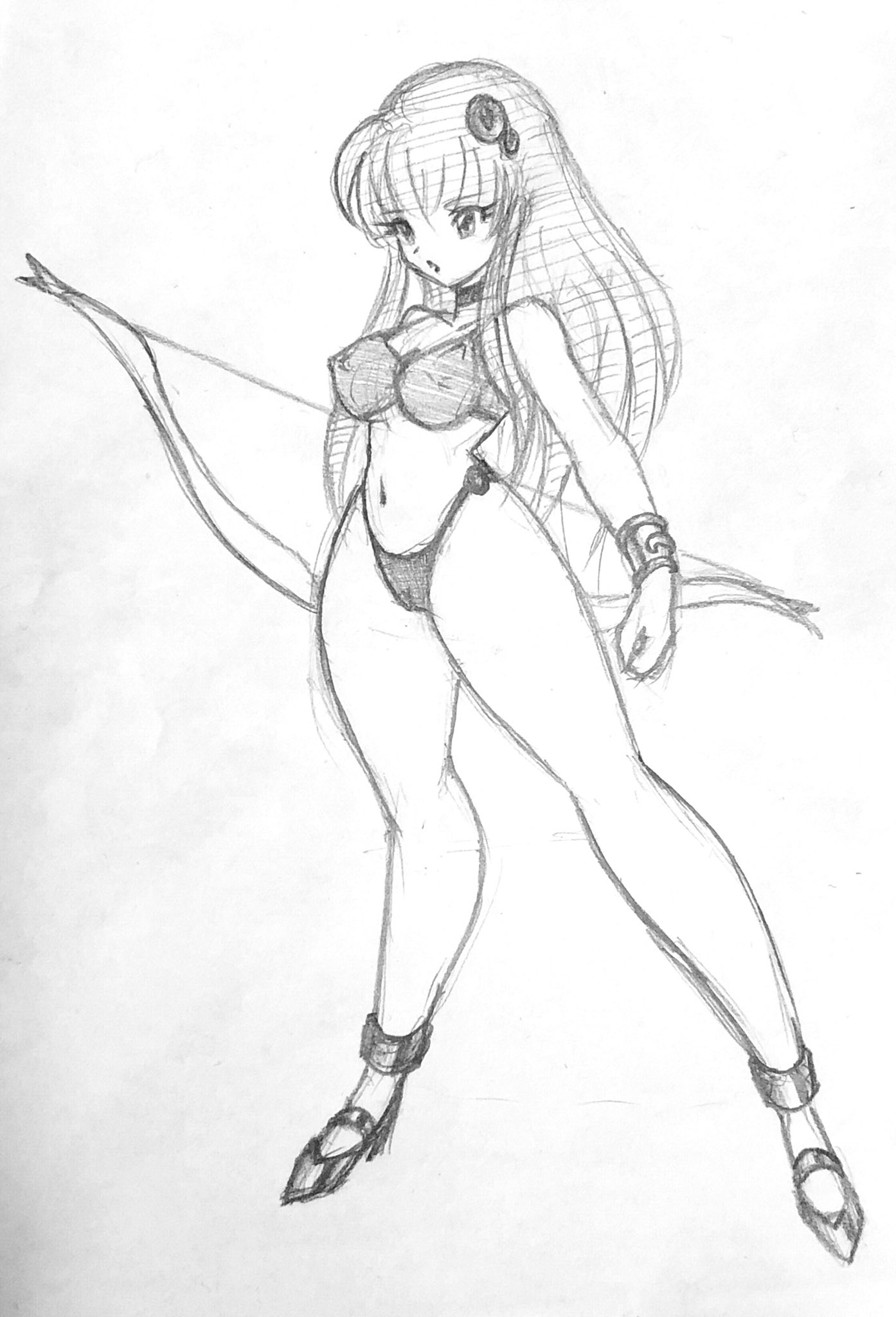 Twitter 上的 Unknown タイトー 黄金の城 より弓使いのラウラです 胸アーマーが外れるイレーネさんの方が有名なんだけどあえてこっち インストカードのキャラデザとごっちゃで描いてみた レトロゲー女の子を今描く T Co Af6cowygwh Twitter