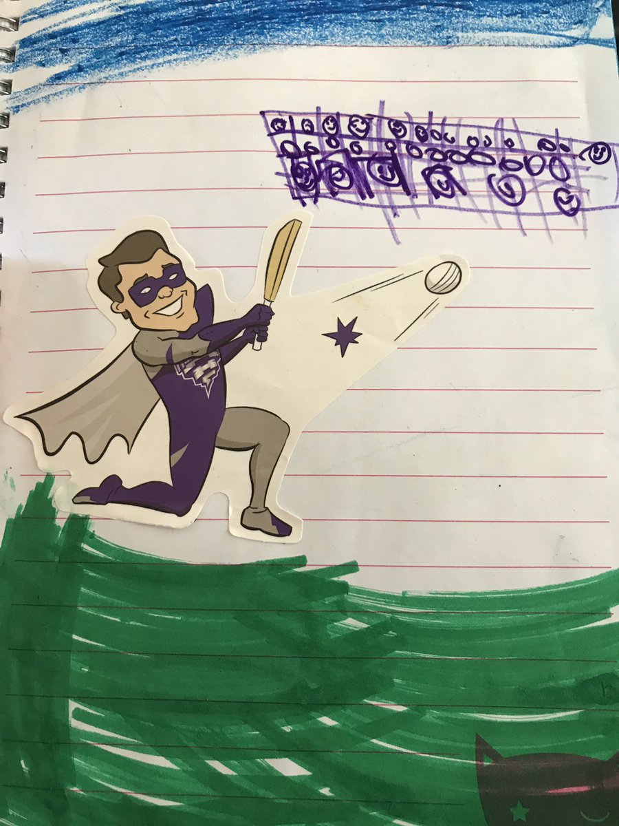 nikkitahil's tweet photo. @HurricanesBBL captain hurricane is a huge hit with the kids as always. I am sharing some drawings from a young little fan. https://t.co/r9PjC1RZXo