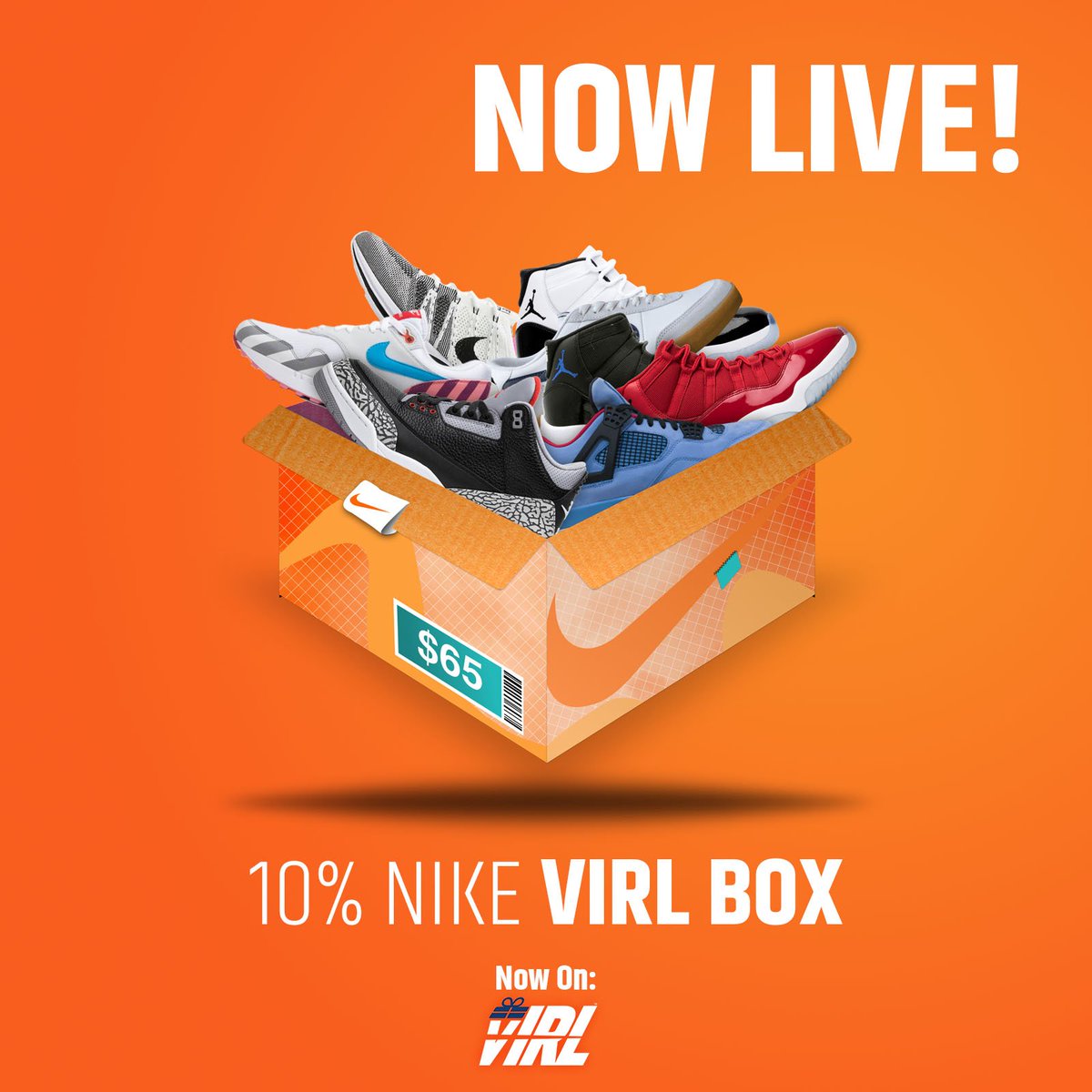 GO_vIRL's tweet photo. 📣 We're not done just yet! Check out the ALL NEW 10% Nike vIRL Boxes. Designed for those that get hype over The 10s and Force 1s. https://t.co/5cEoiB44W8