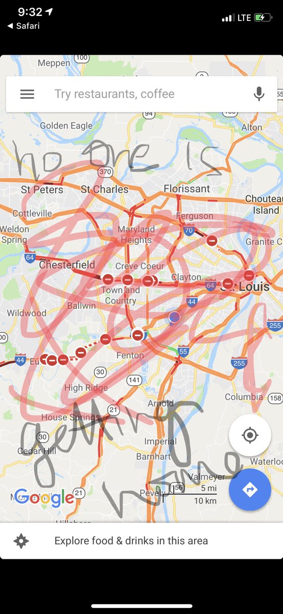 birdiejane23's tweet image. A live look at the traffic situation in Stl right now: #stlwx #stltraffic #WinterStormGia