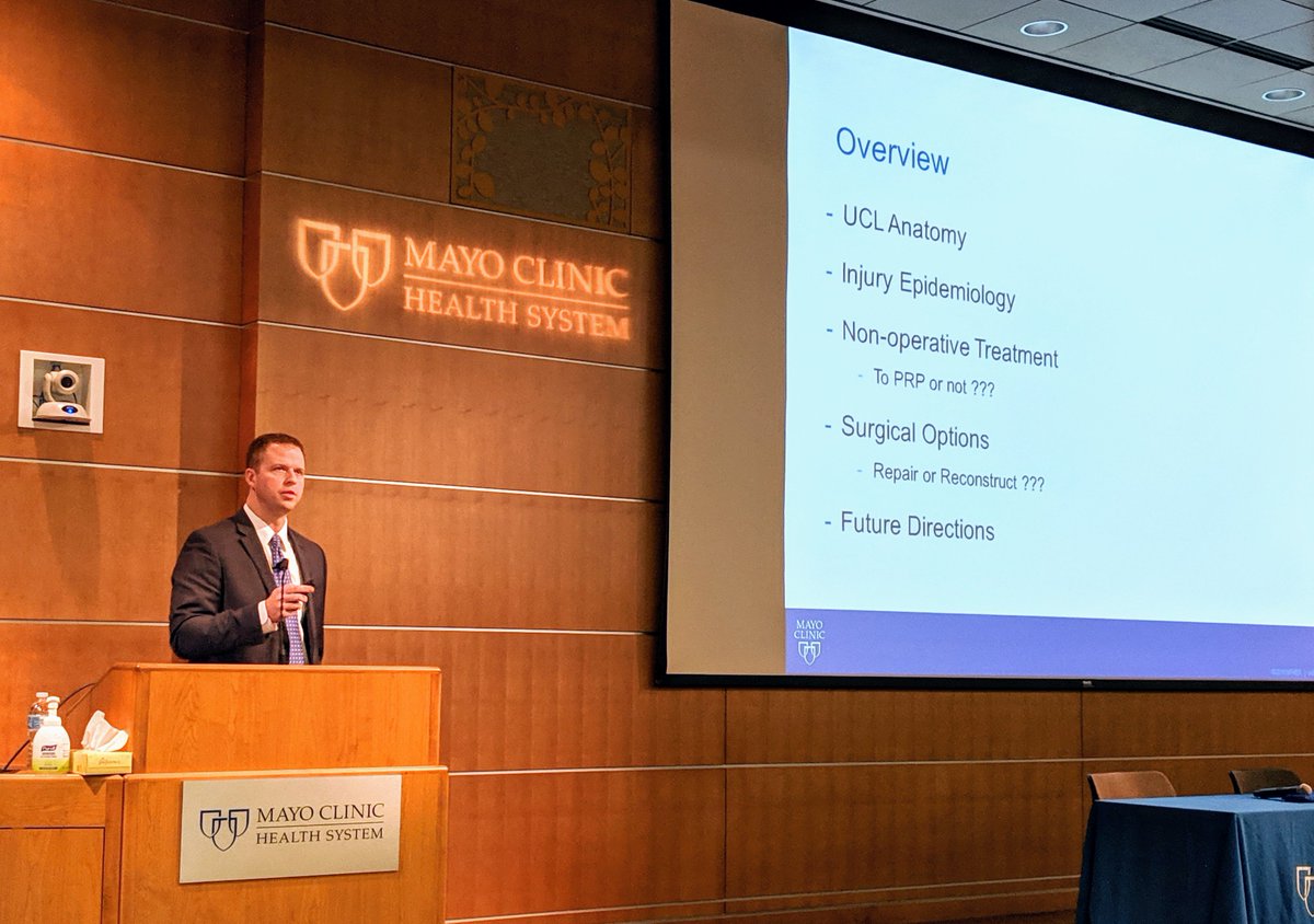 @ChrisCampMD giving an outstanding update on #tommyjohn surgery at the @MayoClinicHS Eau Claire Sports Symposium!