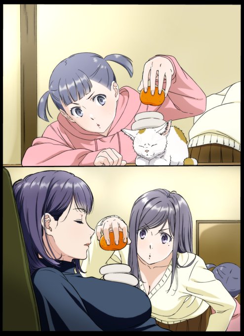 今週の次女ちゃん✨#46『かがみもち・・』
三女「お姉ちゃん、どう?」
長女「しぃーっだよ!今、大事なとこ!!」 