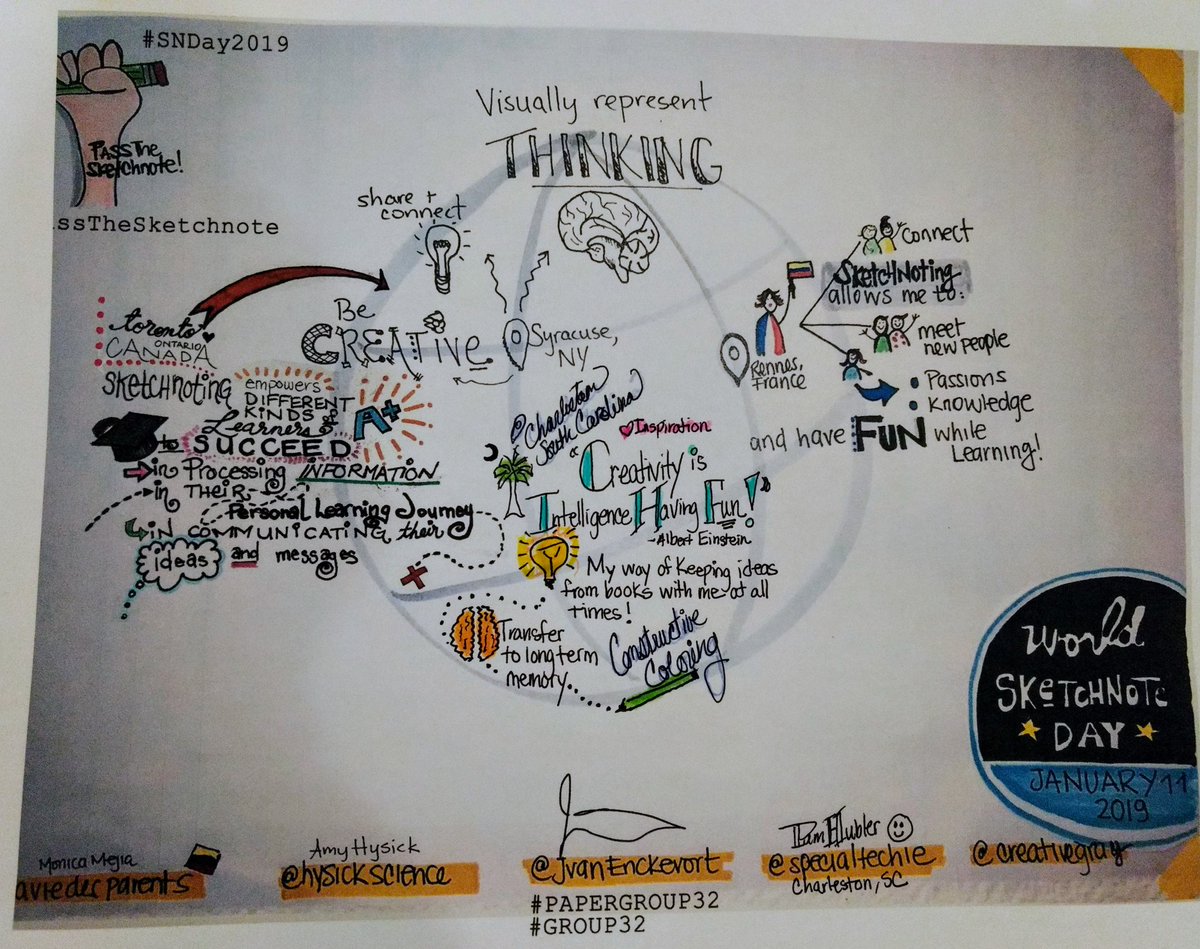 specialtechie's tweet photo. @amy_jeff95 I know it's late, so sorry! Finally Done! I 💓 #SKETCHNOTING Friday was busy! #PassTheSketchnote #SNDay2019 #PaperGroup32 #Group32 @PTSketchNote @LaViedesParents @hysickscience @CreativeGray https://t.co/OyEMWtDToQ