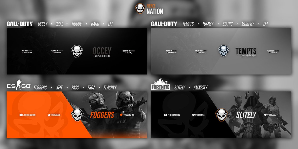 FierceGGs's tweet image. Fierce Nation kick off 2019 with a strong roster over a few different eSports'... Wishing them all the best for the year ahead!

#CoD
#CSGO
#Fortnite