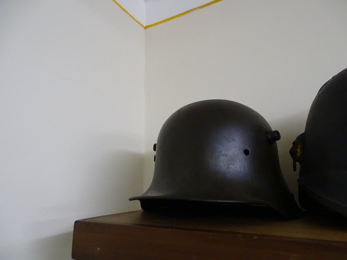German helmet & MP40 of a Wehrmacht deserter who fled to the Vatican in German-occupied Rome. He was given refuge & joined the large number of British escapees were also living in the Vatican. Story is they all played cards together in a Bishop's apartment & became good friends
