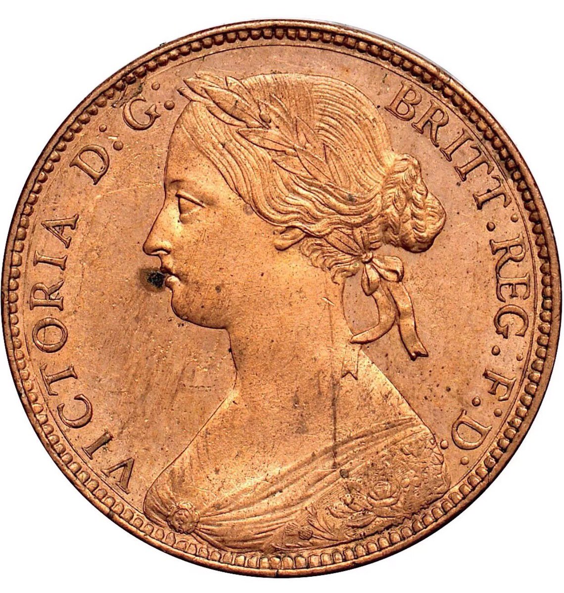 GBritaincoinsUk's tweet photo. 1860 Penny UNC+ Great Britain excellent mint lustre https://t.co/oivXgjZ6ws