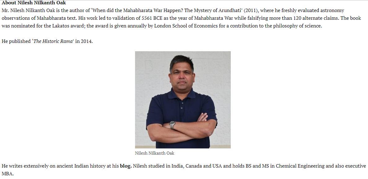 15/nWho is this  @NileshOak? He is the inspiration behind  #MahabharatSamvat.