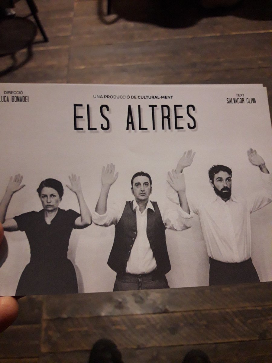 tallatdelluna's tweet photo. Aquest cap de setmana en el @TeatredelMar,#ElsAltres ,una producció de Cultural-Ment i text de Salvador Oliva.Un homenatge a Emili Darder i a tots Els Altres que també varen ser assassinats pels colpistes franquistes. Magníficament interpretada per Marga López,Xavi Núñez i Oliva https://t.co/HzKWB64Liz