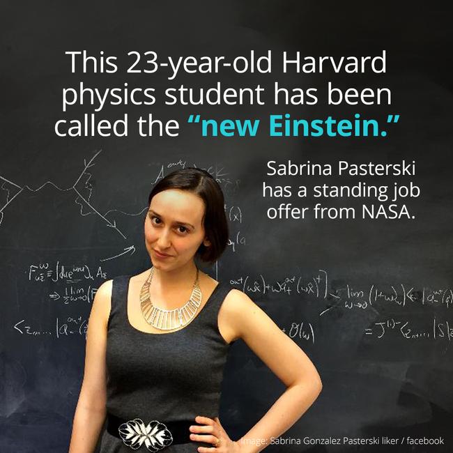 FuturousOrg's tweet photo. #Harvard University believes the world’s next #Einstein is among us.
At age 23, Sabrina Gonzalez #Pasterski is already one of the most well-known and accomplished physicists in the U.S.
#millennial #Genius #entrepreneurship #innovation
https://t.co/f84S2pJN6L https://t.co/hl36ShjFad