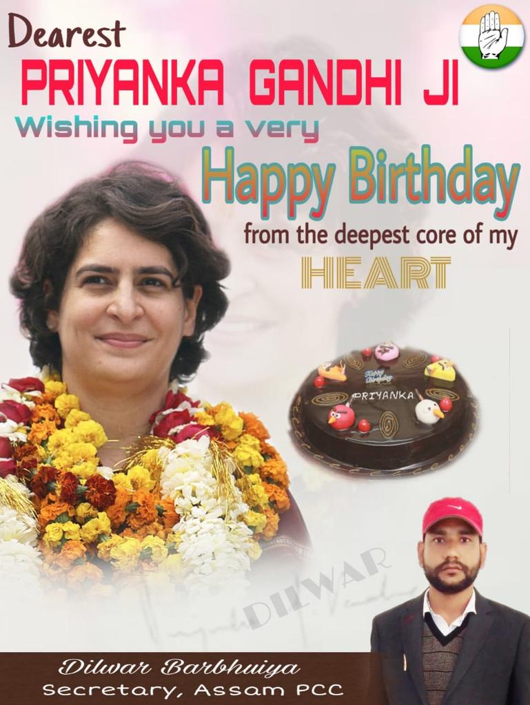 Mem.Many many happy returns of the day Happy Birthday to you.. Priyanka Gandhi ji...God bless you long life 