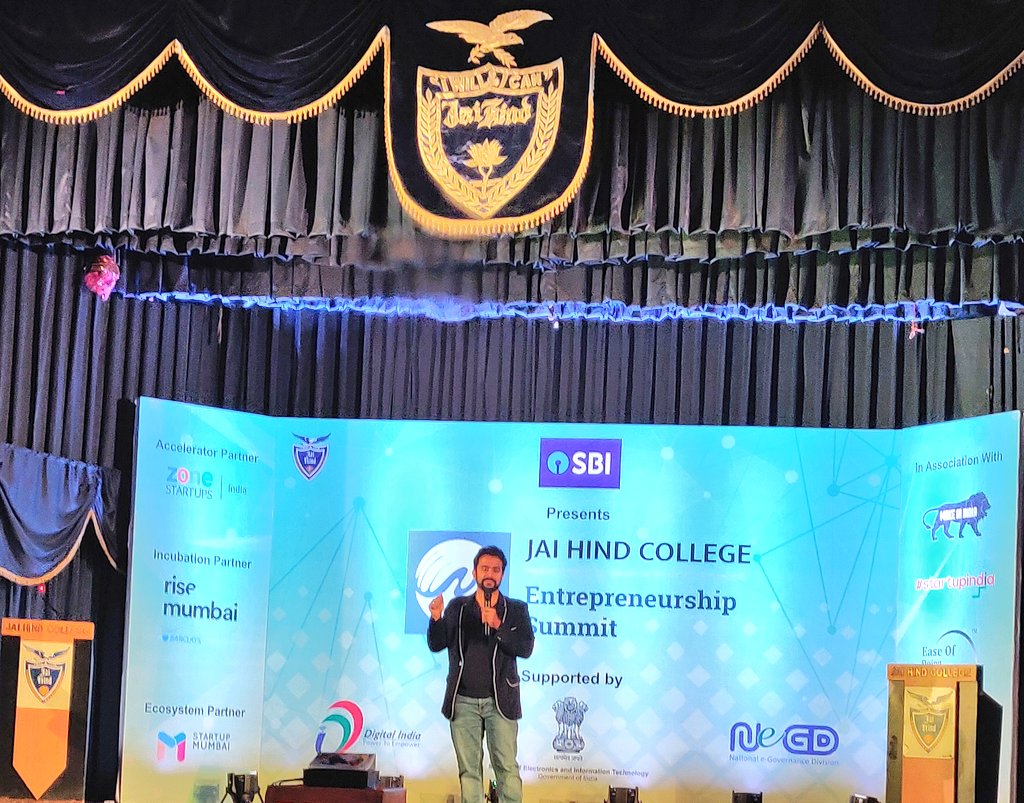 jaihindesummit's tweet photo. Mr. Rajiv Dingra, an alumnus of Jai Hind College BMS and the founder and CEO of WATConsult kick started the key note speeches in his casual charisma. @rajivdingra
.
.
.
#JaiHindCollegeESummit #ESummit2018 #YourNetworkIsYourNetworth #ESummitTeam2018
#Entrepreneurship #Innovation https://t.co/ydvV2HBsGE
