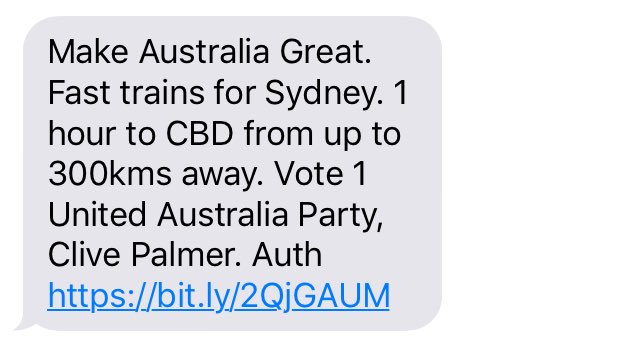 31 Days of Molly: Day 12  What fresh hell is this? Who else received a text to vote for Clive Palmer