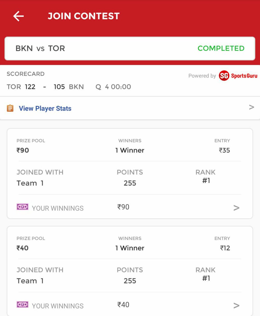 Dream11Panda's tweet photo. #dream11nba #dream11 my group's winning screenshot from yesterday match.... Join my group for teams in telegram @Pandadream11 https://t.co/6uoUEFi7yZ