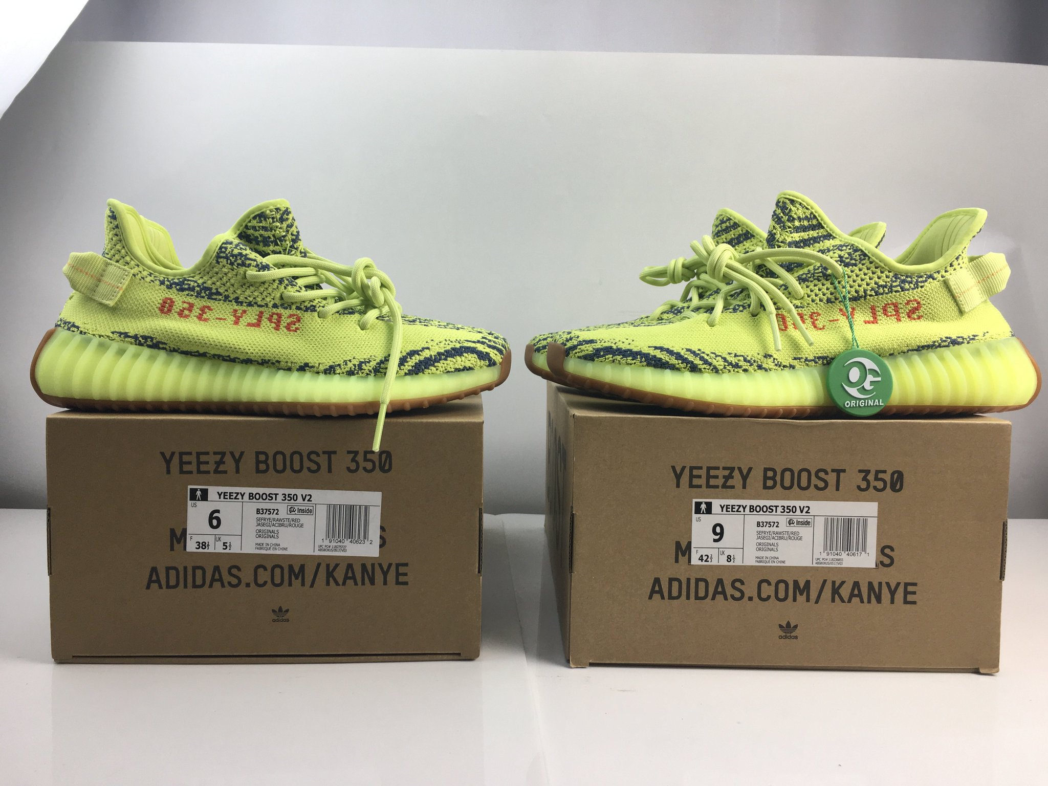 frozen yellow yeezy fake