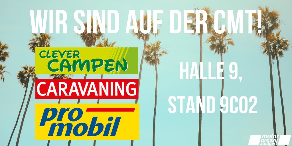 Motor_Presse's tweet image. Heute startet an der @Messe_Stuttgart die #CMT19 und wir sind dabei! Kommt vorbei! PROMOBIL und CARAVANING freuen sich auf Euch in Halle 9, Stand 9C02! #stuttgart #stuttgart0711 #travel #urlaub
