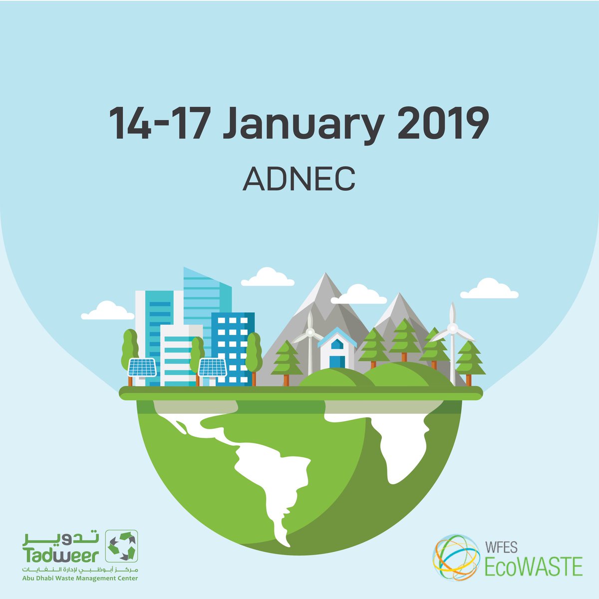 Visit #Tadweer’s stand in Hall 2 stand #2210 at #EcoWaste during #WFES from the 14th-17th of January to discover the latest innovations in waste management solutions.