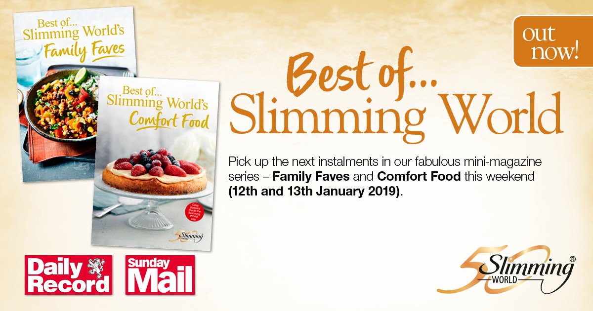 SlimmingWorld's tweet photo. If a chilled #weekend morning means plenty of time with your #newspaper, you'll love the exclusive package of #weightloss inspiration, recipes and tips in the 'Best of' mini-mags free inside the @Daily_Record @DailyMirror @IrishMirror the @Daily_Express today and tomorrow! https://t.co/LO39rYVB6b