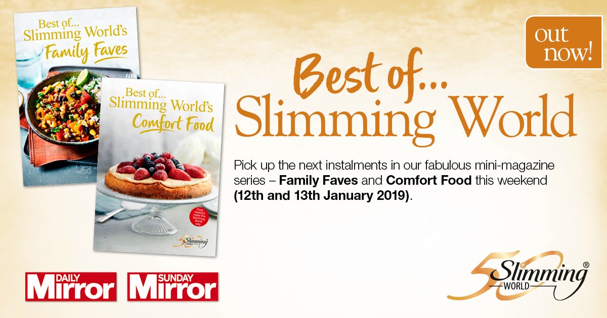 SlimmingWorld's tweet photo. If a chilled #weekend morning means plenty of time with your #newspaper, you'll love the exclusive package of #weightloss inspiration, recipes and tips in the 'Best of' mini-mags free inside the @Daily_Record @DailyMirror @IrishMirror the @Daily_Express today and tomorrow! https://t.co/LO39rYVB6b