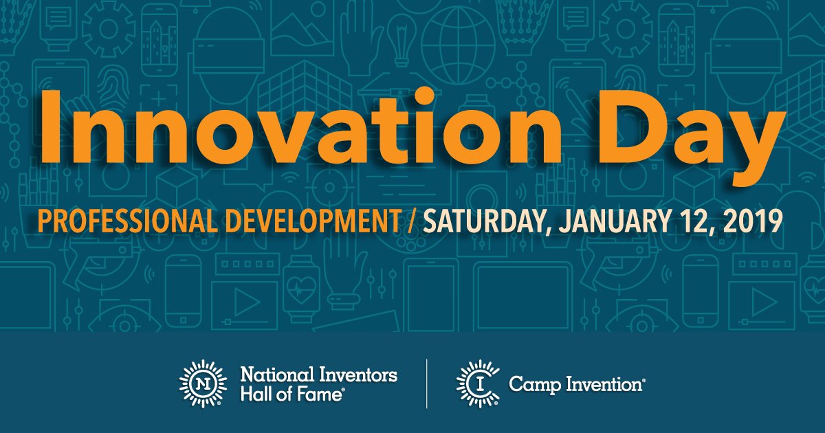 uspto's tweet photo. The @InventorsHOF is hosting Innovation Day for educators in the #WashingtonDC area in the #NIHF museum today. It's a hands-on professional development program to learn about invention and #STEM. INFO: https://t.co/JWLxtk4ml9 #NIHFProfessionalDev https://t.co/NiIQpKr9ht