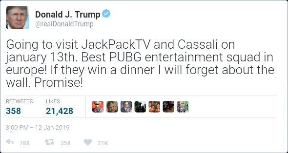 JackPackTV's tweet photo. Er hat wieder über mich geschrieben. Thank you mister president! Morgen 20:15 Uhr mit @_Cassali_ #PUBG. Gönnt euch! #twitchde #GermanMediaRT #DiePhantaS @Pweet_offiziell @Benutzername_1 #derEsel #LeipzigCrew https://t.co/8FgF4xxcbq