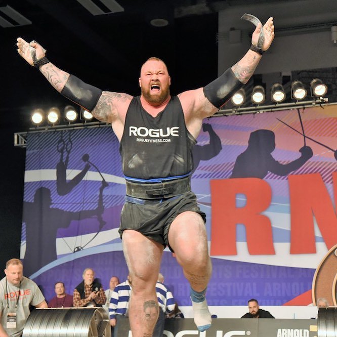 Strongmancorp's tweet photo. Arnold Sports Festival #TBT
@thorbjornsson knocks down 1,041 pounds on @roguefitness Elephant Bar at #ASF2018. Meet Thor at Arnold Strongman USA on Jan. 19 at @santamonicapier. Info >>> https://t.co/OGj7hSZFOi #ArnoldStrong https://t.co/TrB2kSstay