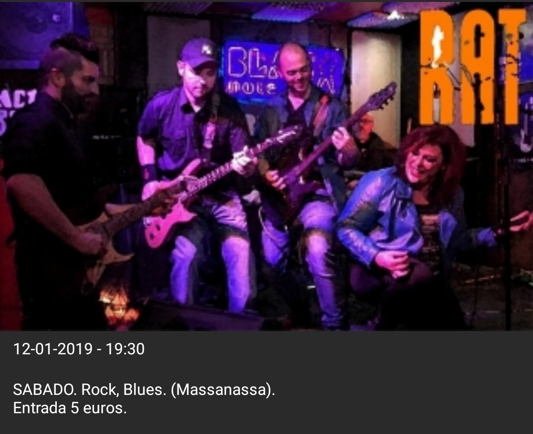 blacknoteclub's tweet photo. Hoy tenemos un buen #tardeo a cargo de RAT, que vuelven con toda su energía con un repertorio de temas propios y versioneando a grandes como Neil Young, Jimmy Hendrix o Rory Gallagher.
Será sobre las 19.30! 
🤘

#rock #blues #livemusic https://t.co/JRqytDgaWw