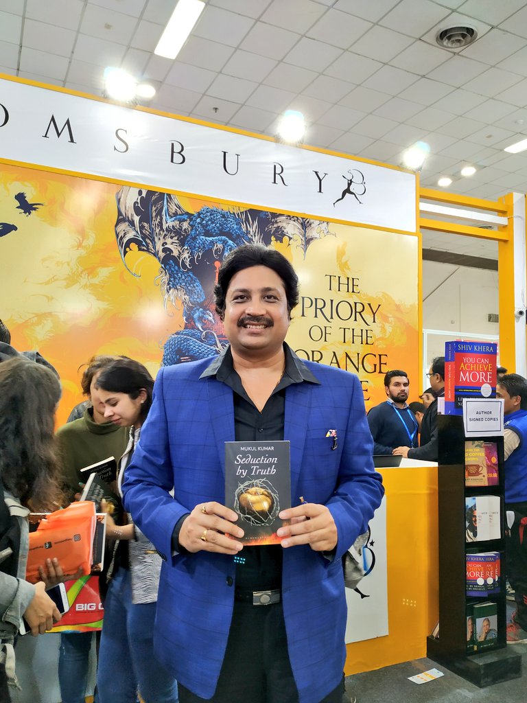 BloomsburyIndia's tweet photo. Author of #SeductionByTruth, @writermukul was here to sign copies of his book for some of the readers! Some copies of the books are still there. Grab them before they run out.
#BloomsburyAtWBF19 https://t.co/hpeT3gSuFp