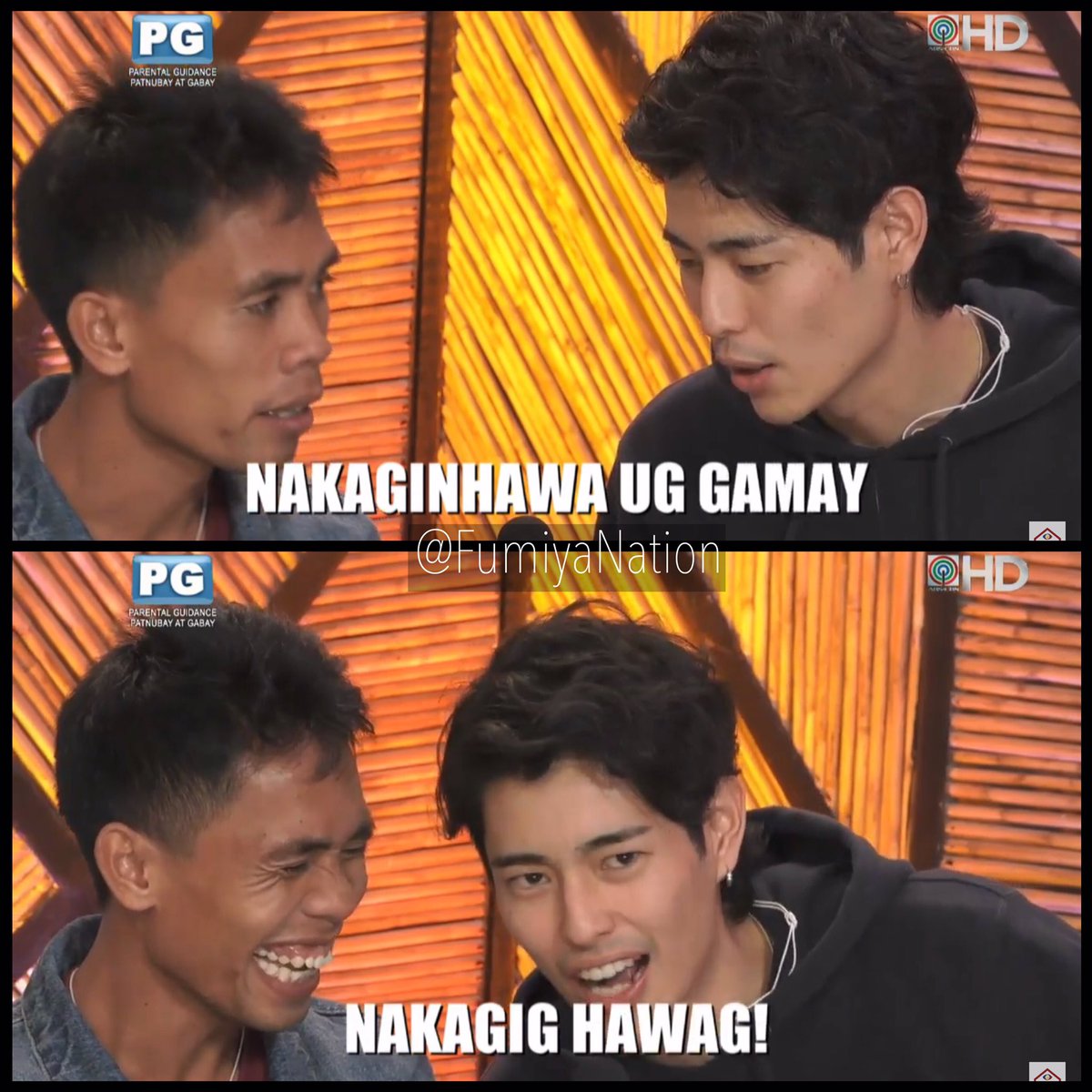 FumiyaNation's tweet photo. Yamyam Sensei's back at it again with another pronunciation lesson! Naloka ako HAHAHAHAHAHA

#PBB8LuksoNgDugo 
#FumiyaIsKapamilya 
@PBBabscbn 
@fumfumfum3 https://t.co/gLnPn6LgQs