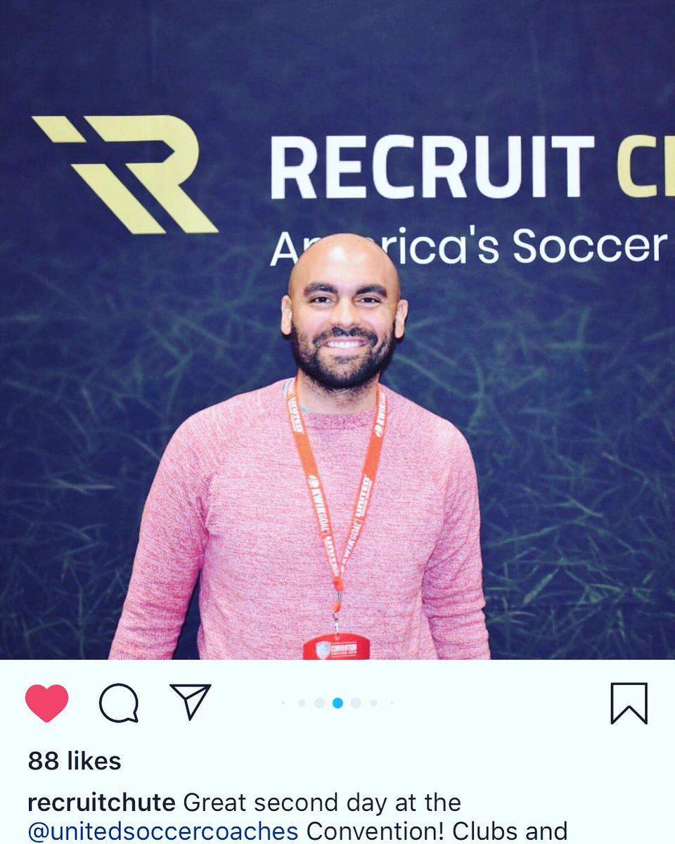 SoccerVSA's tweet photo. Director of College Preparation and Education Bronson Gambale bringing back an awesome partnership with @RecruitChuteUS to our membership! 

We are excited to announce some awesome new stuff in the coming weeks! Be on the 👀 out! #RecruitChute #CollegePrep #Chi19 #WeAreVSA🔴🔵 https://t.co/0dyMwVk6al