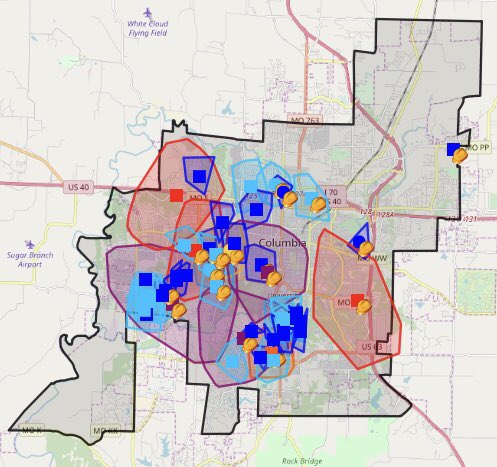 CoMoWaterLight's tweet photo. We have 43 power outages due to the heavy snow causing trees and limbs to sag into power lines. Visit https://t.co/YdwqNhuIHt for updates &amp; if you have an outage that isn’t on our map, call 573.875.2555 to let us know. Thanks for your patience while we work on restoring power. https://t.co/EIiWhNqgrs