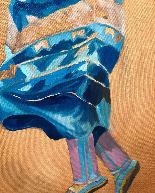 Detail of new work ... just blocking in large shapes of color. #wip #colorblocking #underpainting #nativeamerican #anishinaabe #firstnationsdance #firstnations #ontario #canada #moccasins #jingledress #westernart #santafe #onmyeasel #powwow #nativeameric… bit.ly/2SRXrjG