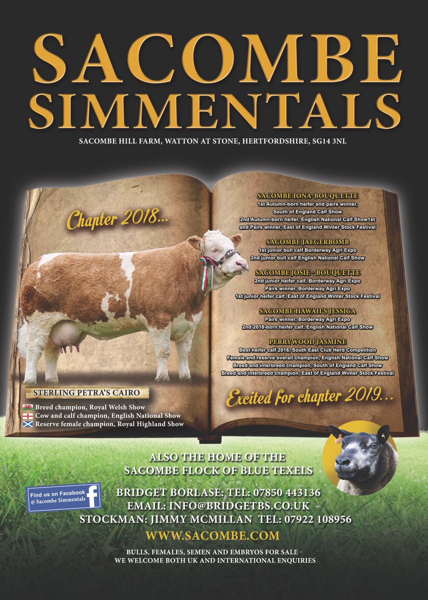 SteCoyneDesign's tweet photo. Just updated an advert for this wonderful herd, Sacombe Simmentals, for 2019. #Simmental #AgriDesign #2019offtoaflyer https://t.co/DgFMVYxLFZ