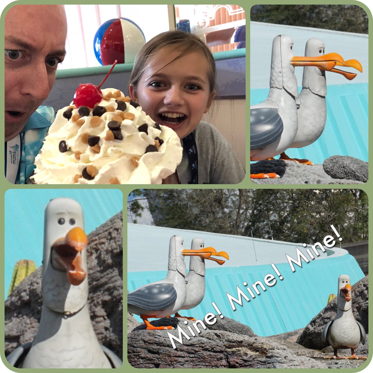 Disney_Intel's tweet photo. Beaches &amp; Cream Soda Shop has some eye popping desserts.  Even the seagulls from #findingnemo can’t resist!  Where have you been blown away by a @waltdisneyworld dessert?  Should we do an entire podcast just on 🍨 🧁? 🤤 

#beachesandcream #mineminemine #tdad #wdw #foodie https://t.co/JWcj44Vr29