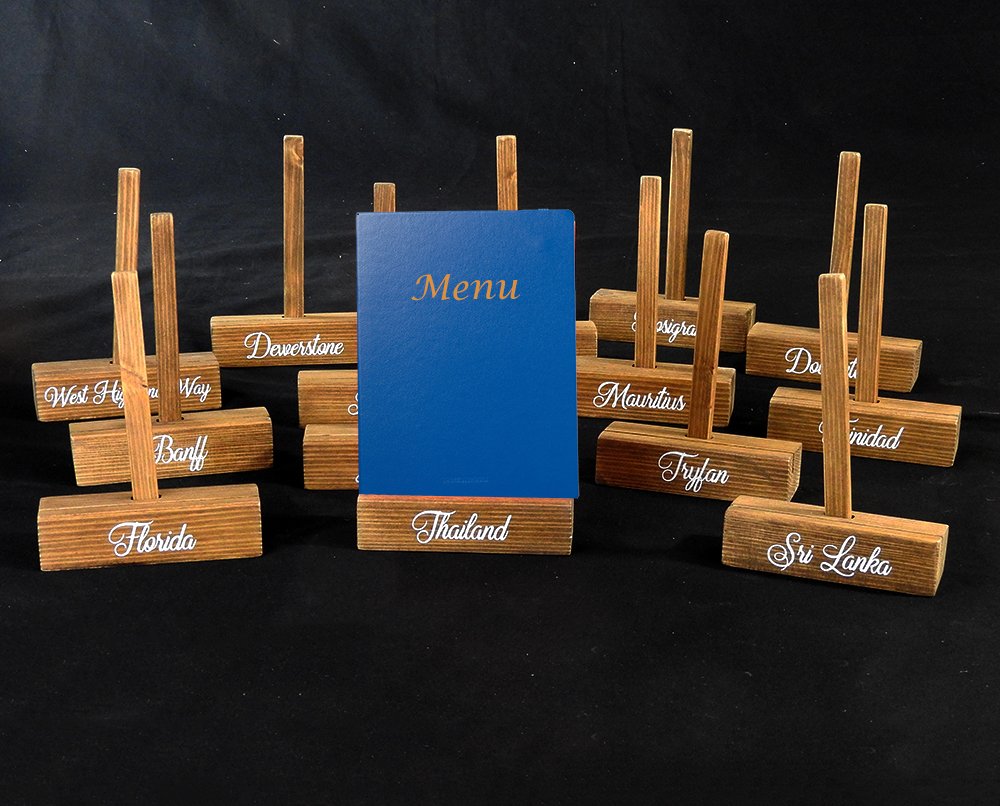 A new type of wedding table names, with a holder for menus. These, and many other wedding items, can be found in our Etsy shop.

#weddingtablenumbers