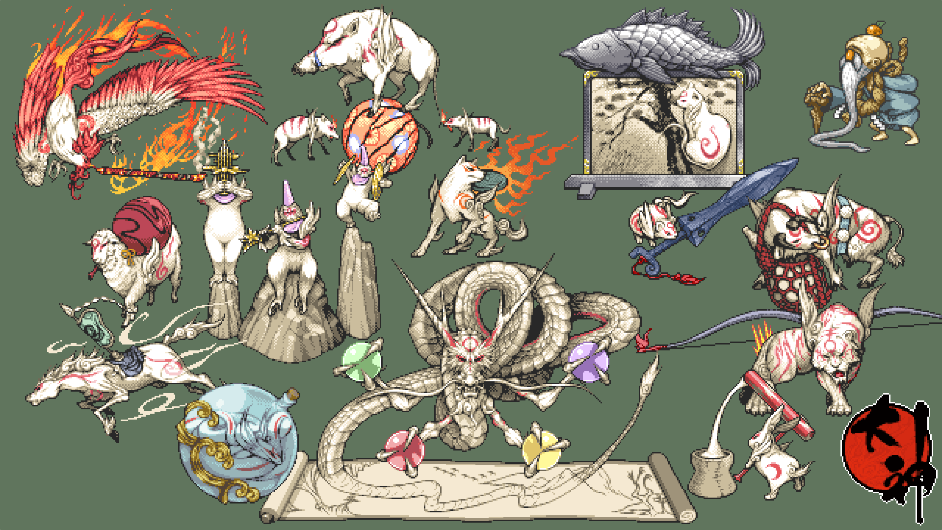 アペ 幽神 霧隠 Okami 大神 ドット絵 Pixelart T Co Aojfnvpv5w Twitter