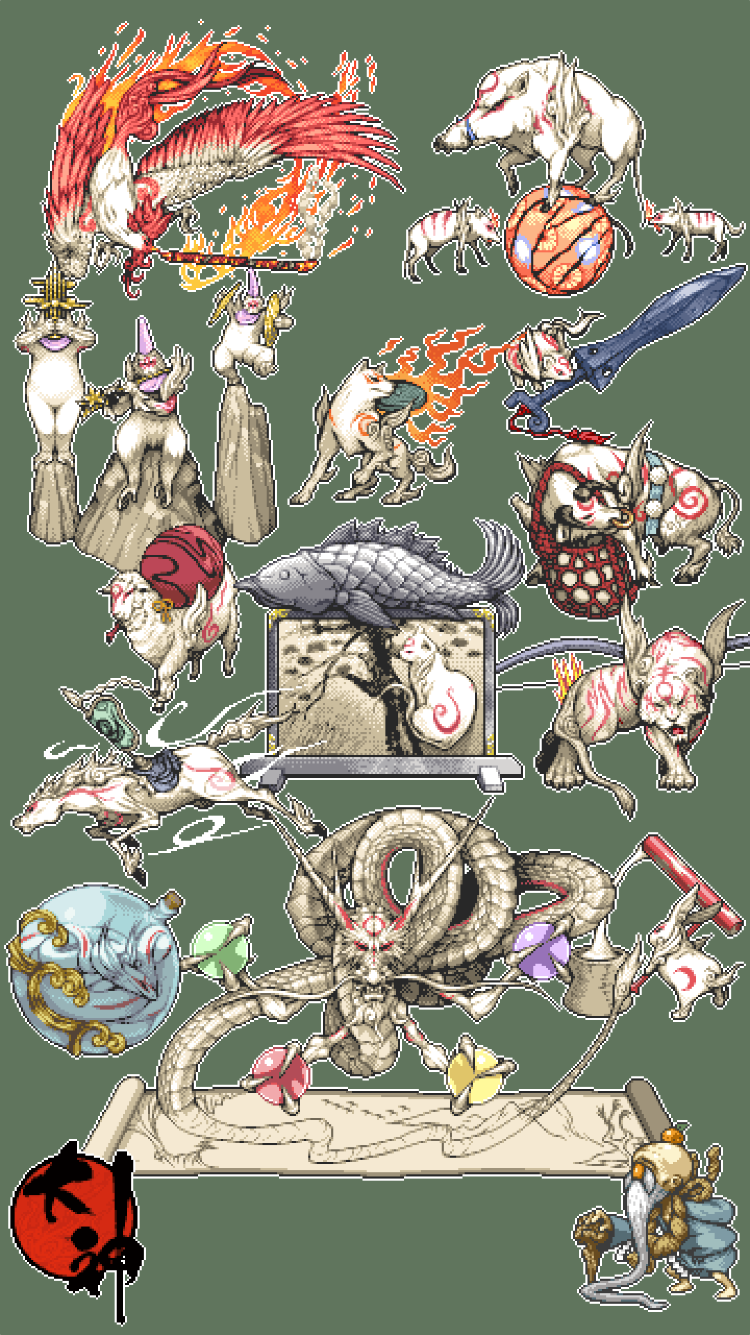 アペ 幽神 霧隠 Okami 大神 ドット絵 Pixelart T Co Aojfnvpv5w Twitter