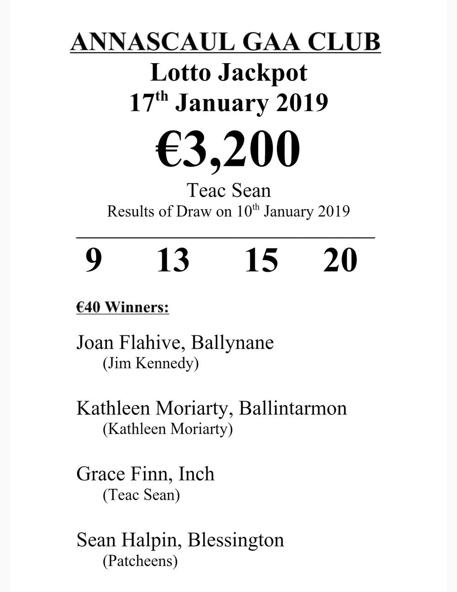 lotto 12 jan 2019