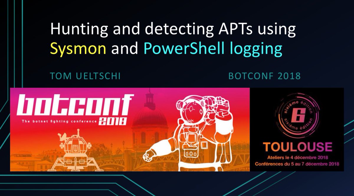 cyb3rops's tweet photo. Thanks to @c_APT_ure for the 3 new #Sigma rules from his #Botconf2018 talk

Slides
https://t.co/4LRYBQjjKP

Sigma rules
https://t.co/ZQsm3BCWYK https://t.co/nfxulpzAX3