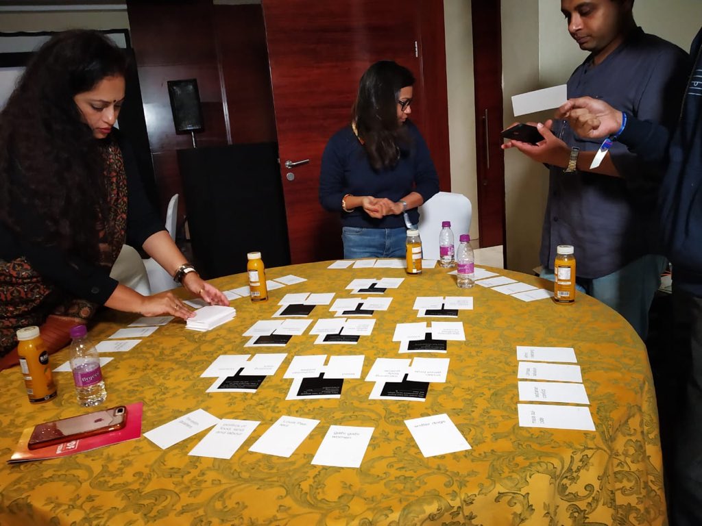 PearlAcademyInd's tweet photo. The workshop conducted by Agat Sharma, explored a collaborative game by using Speculative Fabulation Salon, whether it is possible to set-up a new city in collaboration with others, using Cards against humanity. #PDF2019 #PearlAtPDF #PearlCreativeConversation #MadeToCreate https://t.co/6n1aODmbZ7