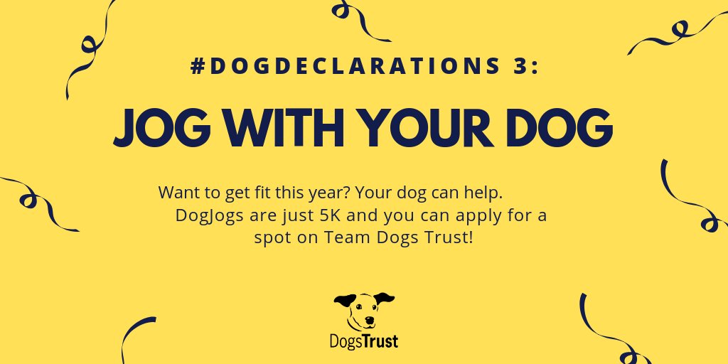 DogsTrust's tweet photo. New Year's Resolution not quite panned out? Why not try one of our #DogDeclarations 🐶
If your plans to be healthier have flopped, getting your dog involved can be the best motivation. 🐾👣 @DogJogUK have various 5K events across the country 🏃 https://t.co/6xV83uvdRE https://t.co/Iyn3VKx8my