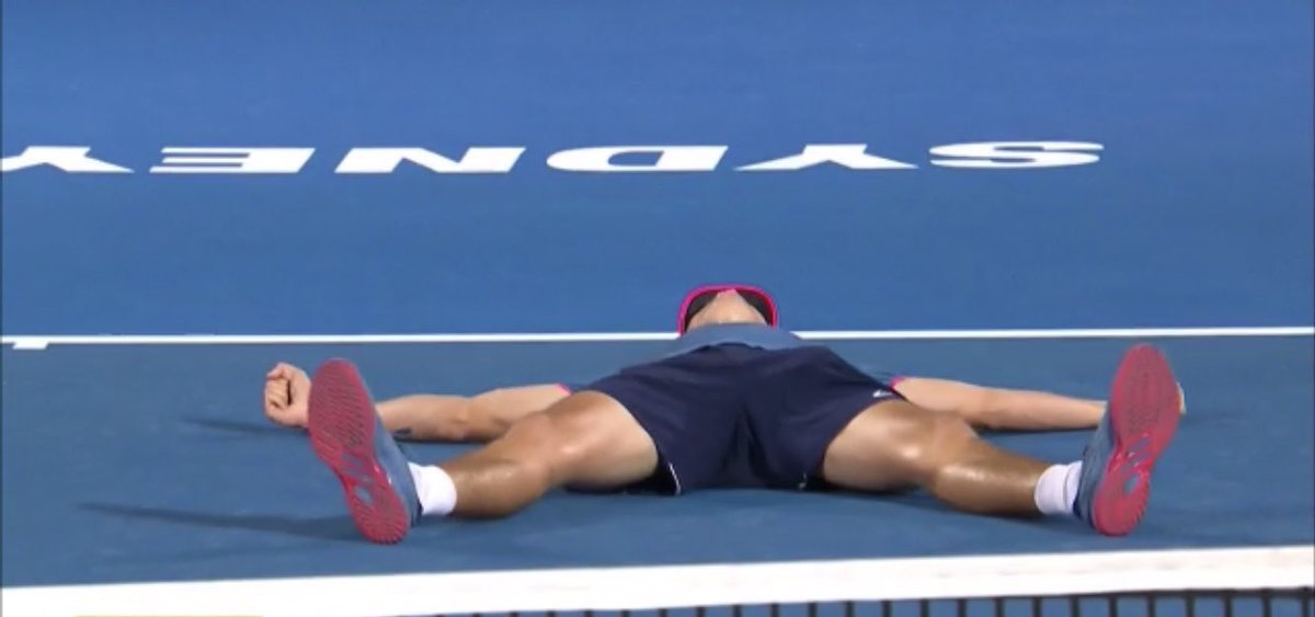 AustralianOpen's tweet photo. Hometown hero 🏆 

19-year-old @alexdeminaur plays two matches in one day, wins first career ATP title at @SydneyTennis.

Incredible. https://t.co/0y7CBXF59B