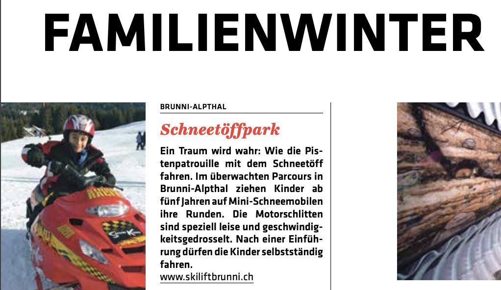 Im aktuellen Wintermagazin vom Kanton Schwyz wird der Schneetöff-Park für Kids vorgestellt: 'Ein Traum wird wahr: Wie die Pistenpatrouille mit dem Schneetöff fahren. ' schwyz-tourismus.ch/fileadmin/user… #schwyz #VisitEinsiedeln #OurRegionZurich #VisitSchwyz #VisitBrunni #Kids #Winter