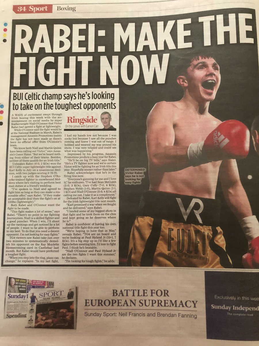 Rabei Has His Say 🤝

Dreams of Irish Title &amp; wants to face <a href="/PaulhylandJR/">Hylo</a> for it <a href="/MARKHDUNLOP/">Mark H Dunlop</a>

Plans on being <a href="/SportTG4/">Spórt TG4</a> star

Says he’s happy to face @NiallOConnor91 <a href="/BoxerCully/">Gary Cully</a> or Sean McComb later this year, when Irish belt is on the line

The 135/140 divisions are sensational