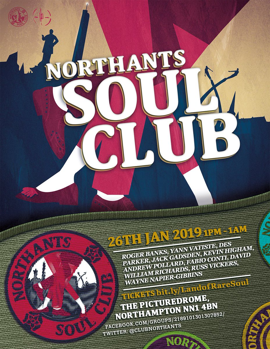 ClubNorthants's tweet photo. Northants Soul Club All Day Soul extravaganza With 10 DJs, vintage clothes &amp; record sellers 26th January  @PicturedromeNN1  tickets available from https://t.co/xZhW46JCfn NOW! #soul #northernsoul for more info check out https://t.co/QXxo235y61… https://t.co/SO6SDPU0Yr