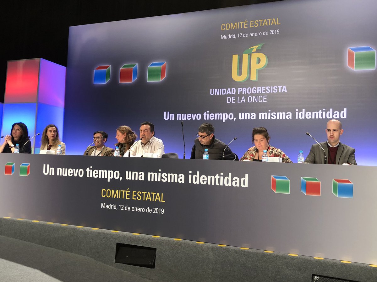 JUP_ONCE's tweet photo. Los jóvenes tambiénestamos presentes en el #ComiteUP2019 Enhorabuena y mucha suerte a los nuevos consejeros generales, presidentes de consejos territoriales y máximos responsables del Grupo Social ONCE 👏👏 https://t.co/1Xulr4vKsI