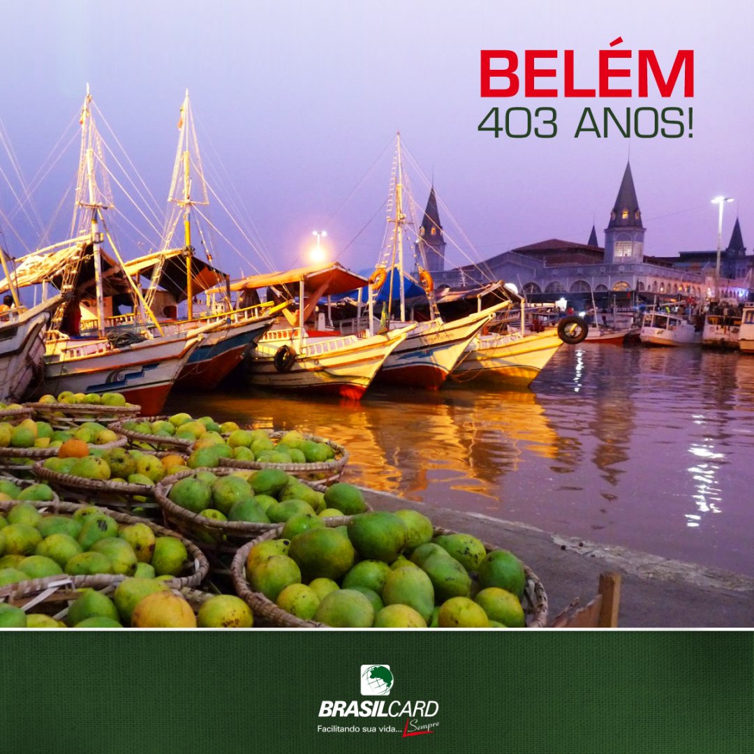 Brasilcard's tweet photo. São 403 anos de história, tradição e luta que resultaram nessa cidade viva e colorida! Parabéns Belém! Que possamos crescer juntos, sempre! 🎉 https://t.co/m6YNFugiXH